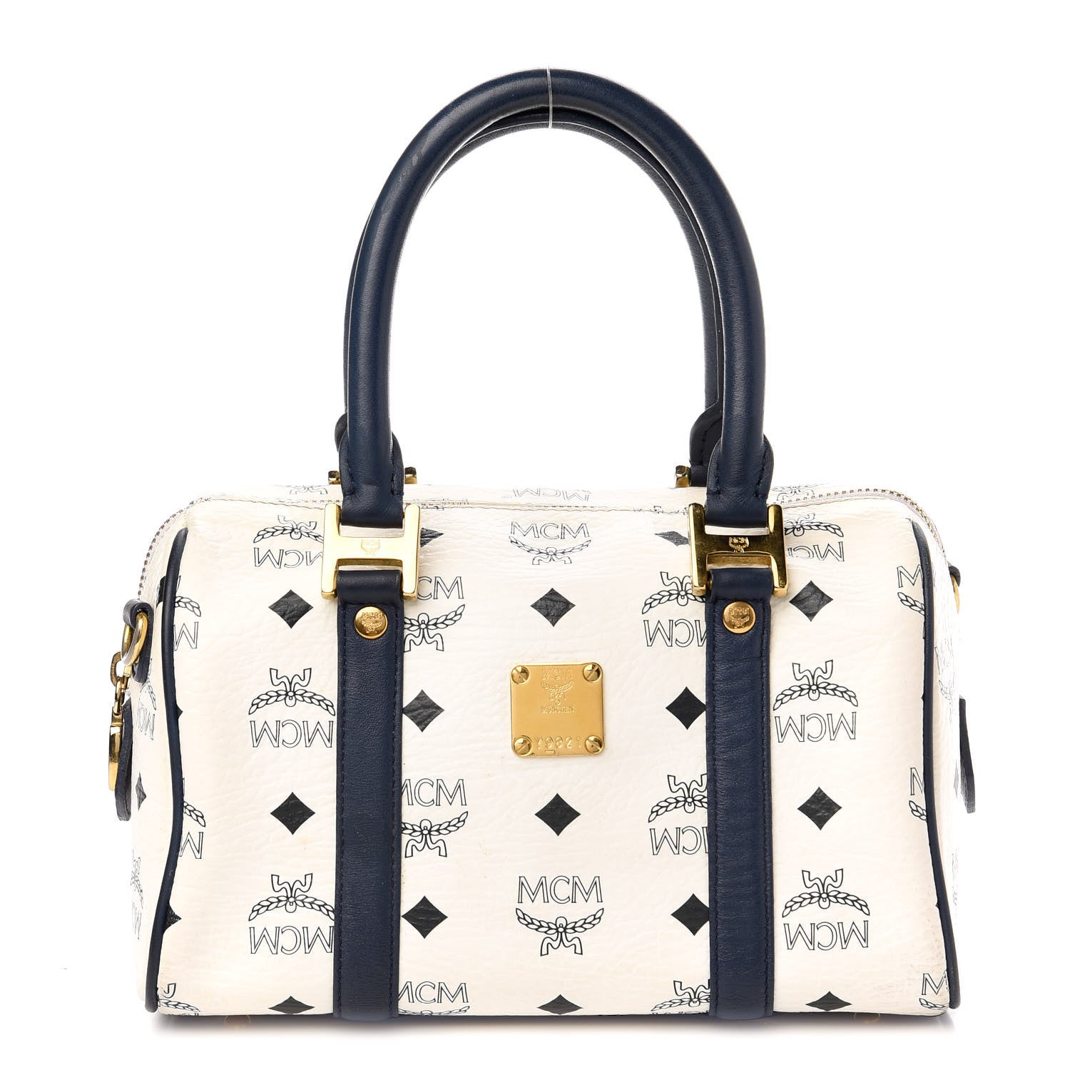 MCM Visetos Boston Satchel Satchel White 1 of 11