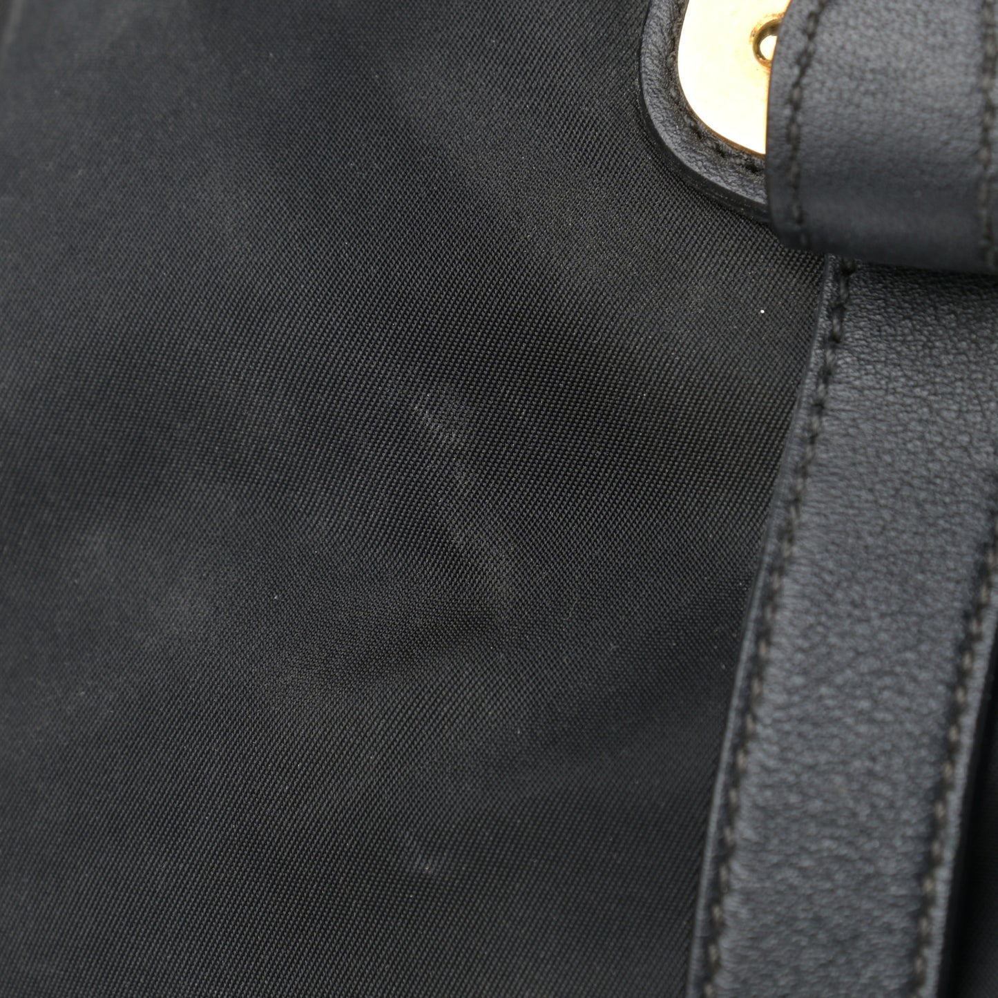 Tessuto Nylon Soft Calfskin Shopping Satchel Black