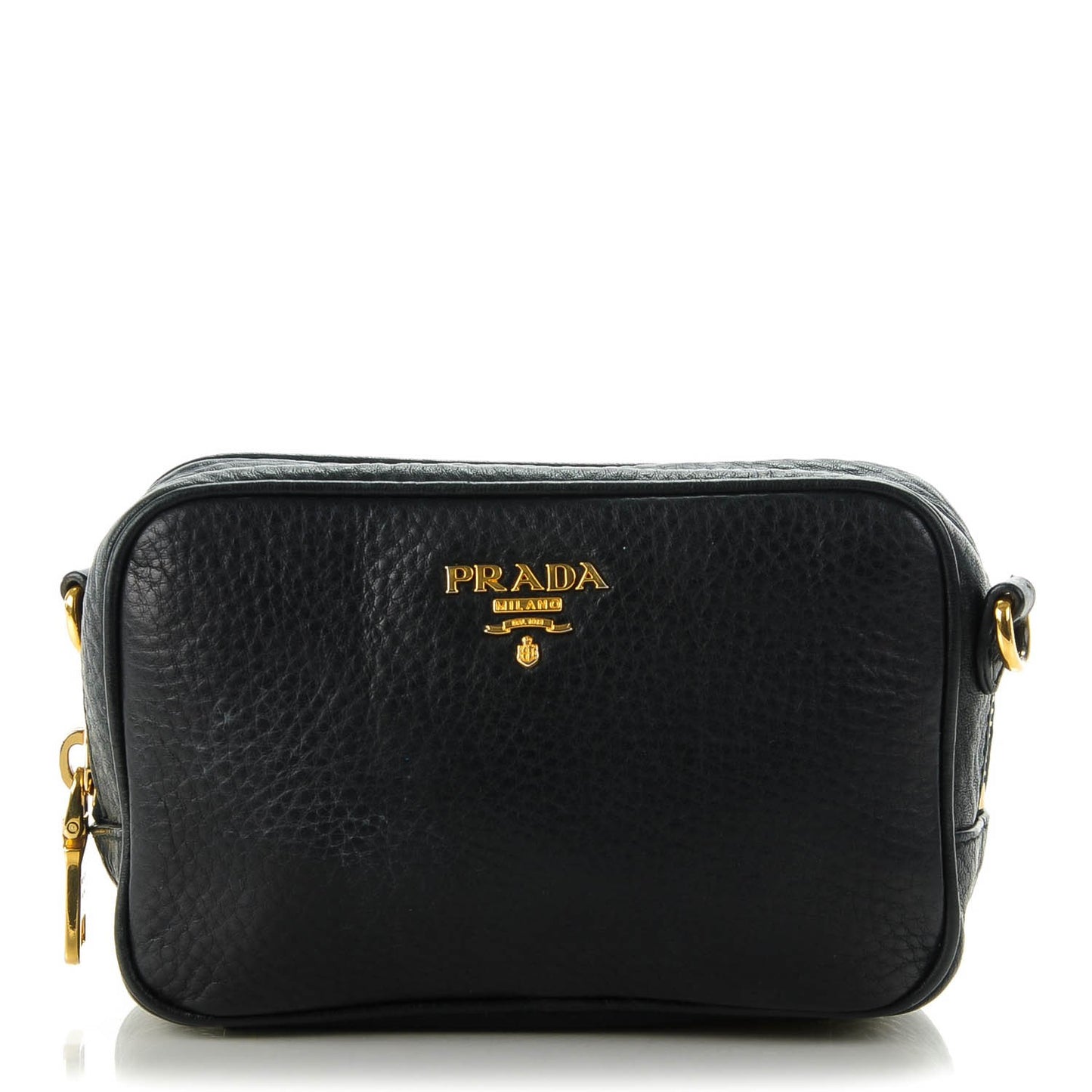 Vitello Daino Mini Camera Crossbody Black