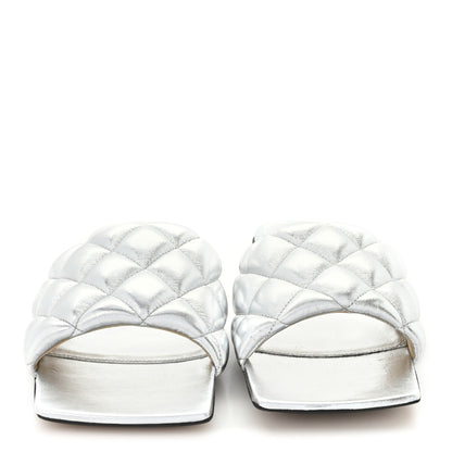 Bottega Veneta Reflection Matelasse Padded Flat Sandals 36 Silver 3 of 9