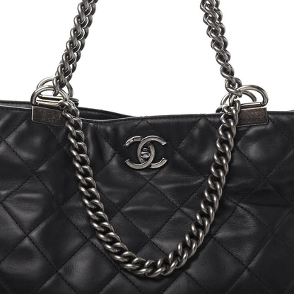 Chanel Calfskin Quilted Large Shopping In Chains Tote Black 11 of 12