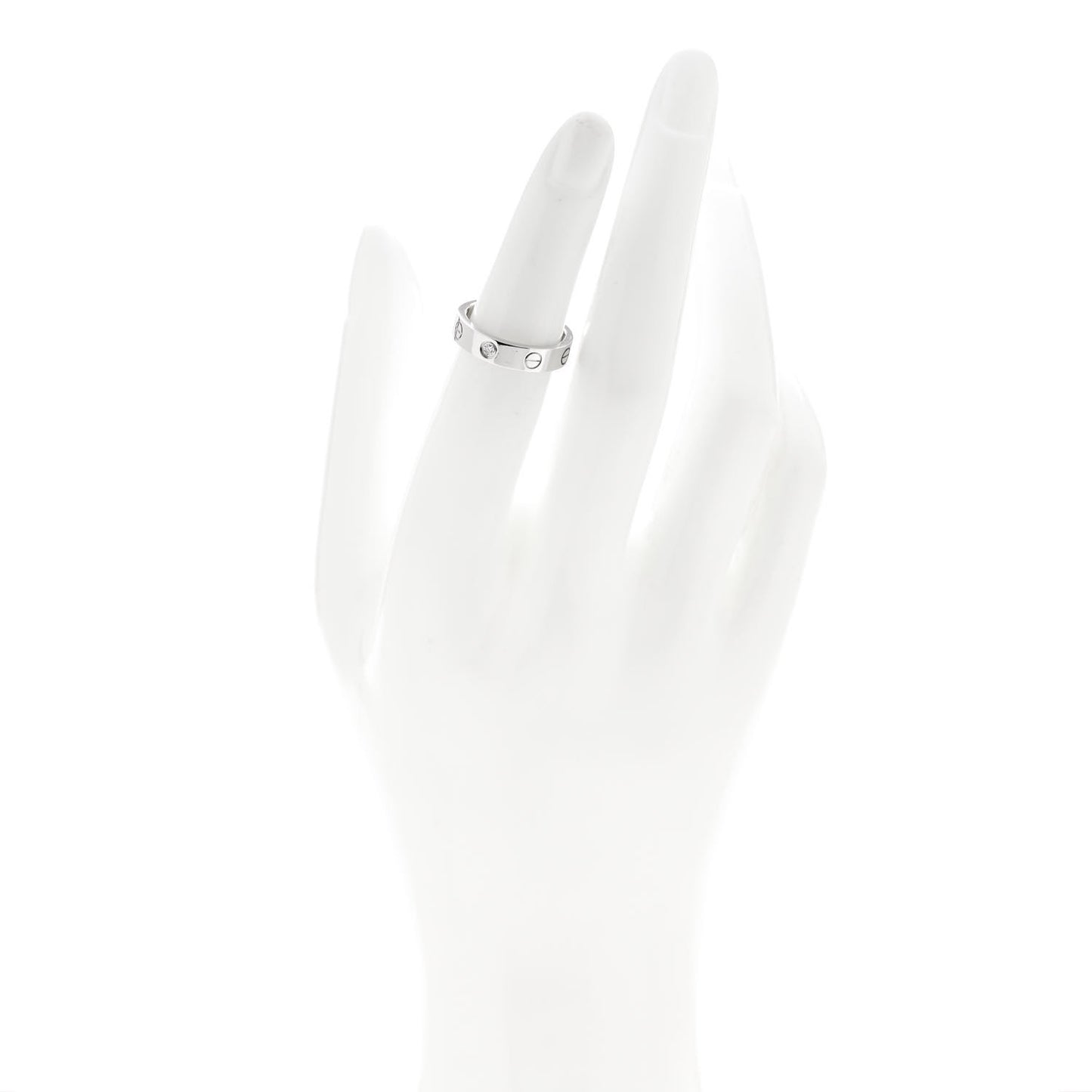 18K White Gold Diamond 4mm LOVE Wedding Band Ring 49 4.75
