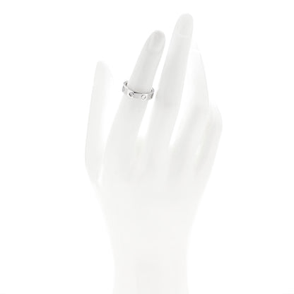 Cartier 18K White Gold Diamond 4mm LOVE Wedding Band Ring 49 4.75 2 of 5