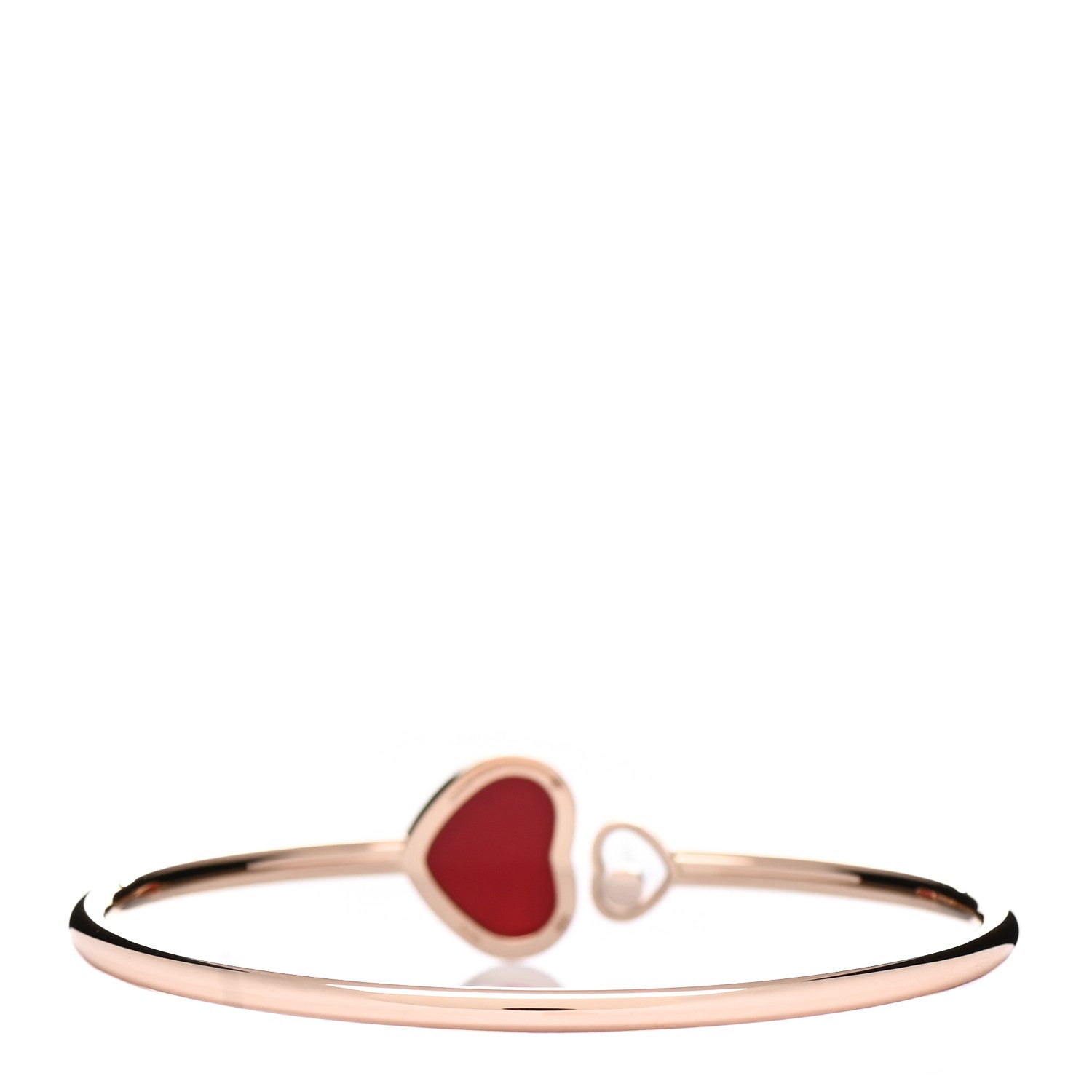 Chopard 18K Rose Gold Diamond Carnelian Happy Hearts Bangle Bracelet 2 of 5