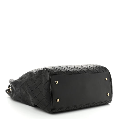 Chanel Lambskin Quilted Large Drawstring Bag Black 4 of 10