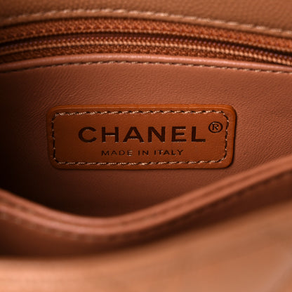Chanel Caviar Quilted Lizard Embossed Extra Mini Coco Handle Flap Brown 9 of 10