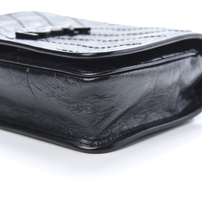 Saint Laurent Crinkled Calfskin Matelasse Monogram Niki Chain Wallet Black 10 of 10
