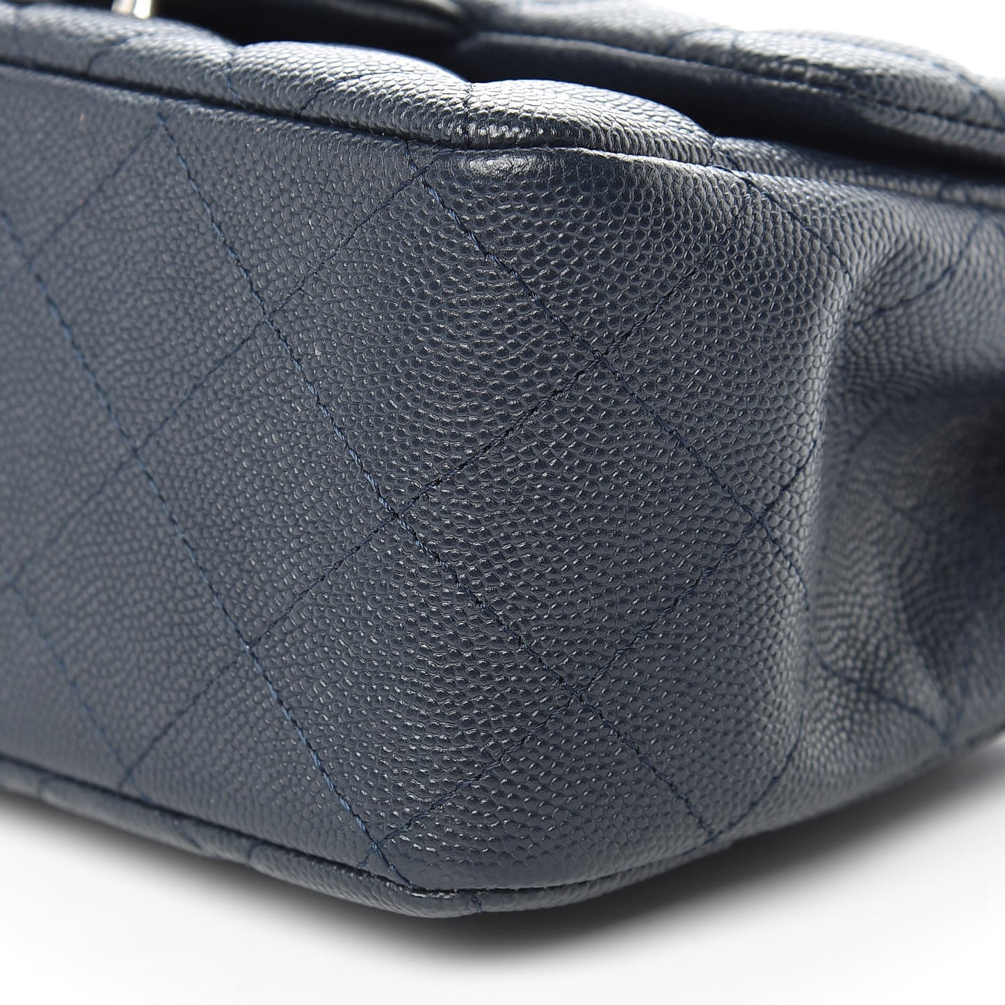 Caviar Quilted Mini Square Flap Navy
