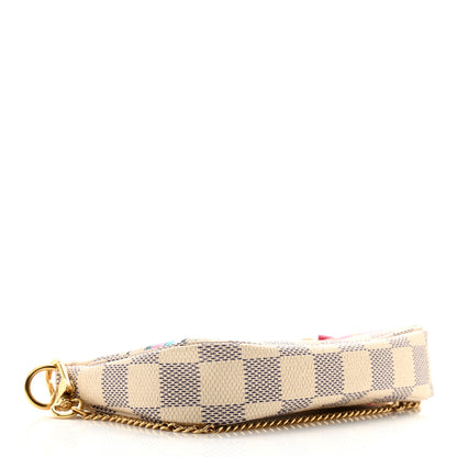 Louis Vuitton Damier Azur 2021 Christmas Animation Hollywood Mini Pochette Accessories Fuchsia 4 of 7