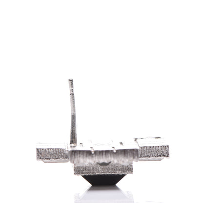 Chanel Baguette Crystal CC Earrings Silver Black 5 of 6