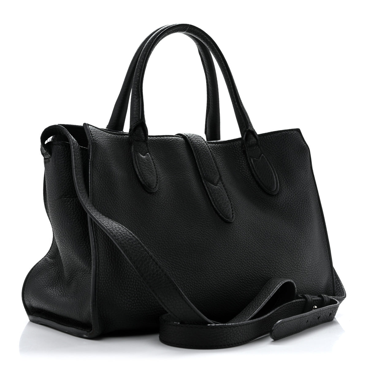 Soft Calfskin Small Jackie Top Handle Bag Black