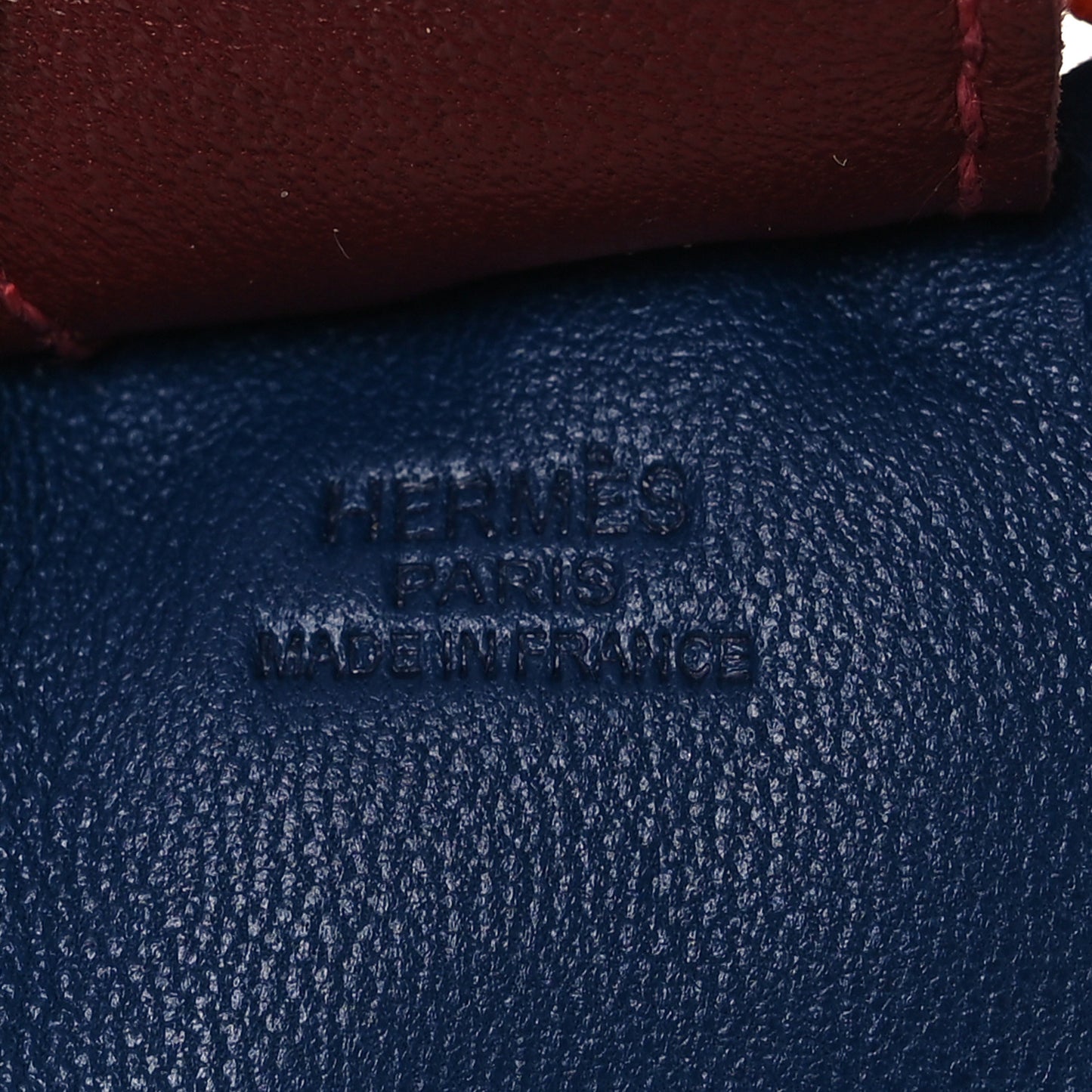 Milo Lambskin Grigri Rodeo Horse Bag Charm MM Bleu De Malte Rouge H Orange Poppy