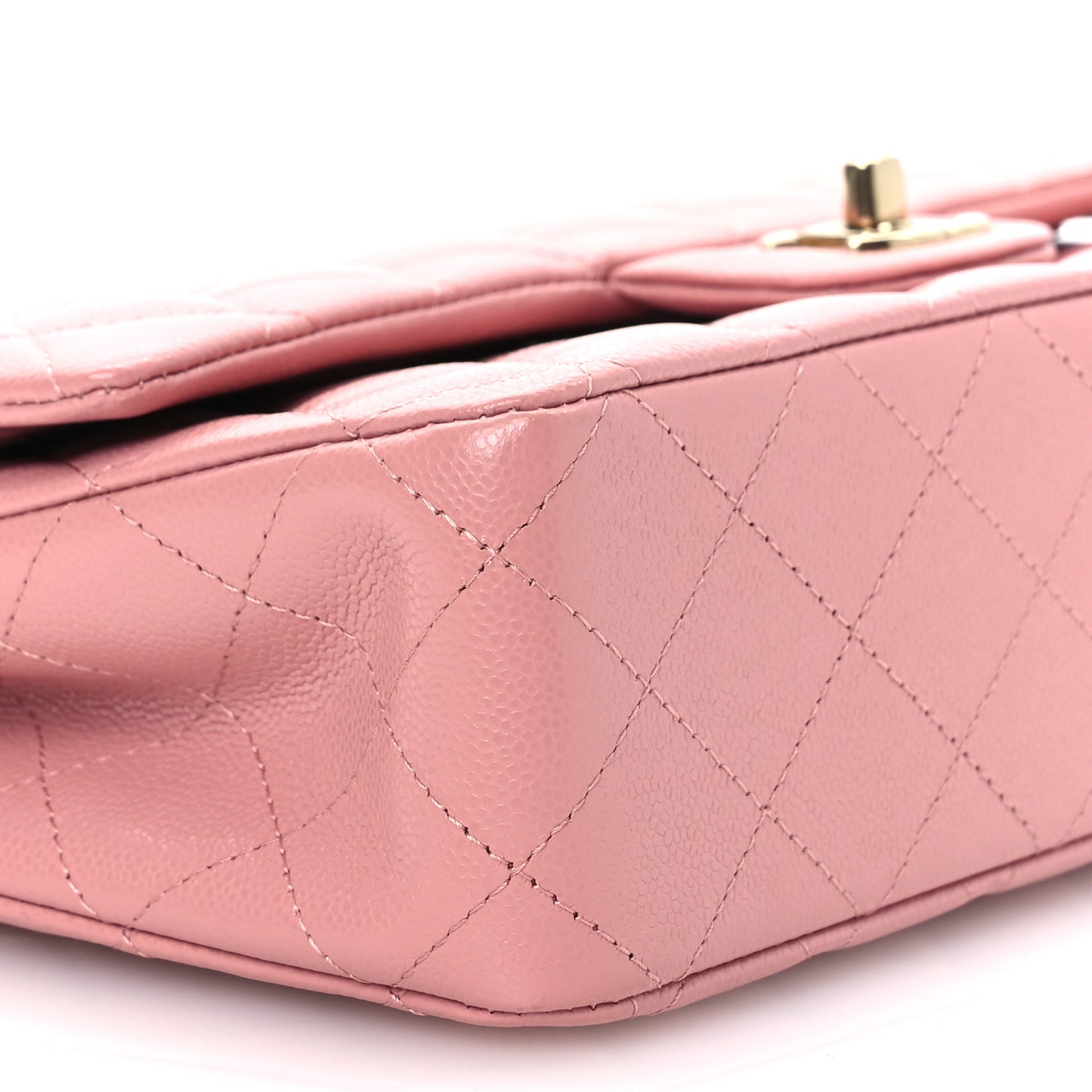 Caviar Quilted Medium Double Flap Pink