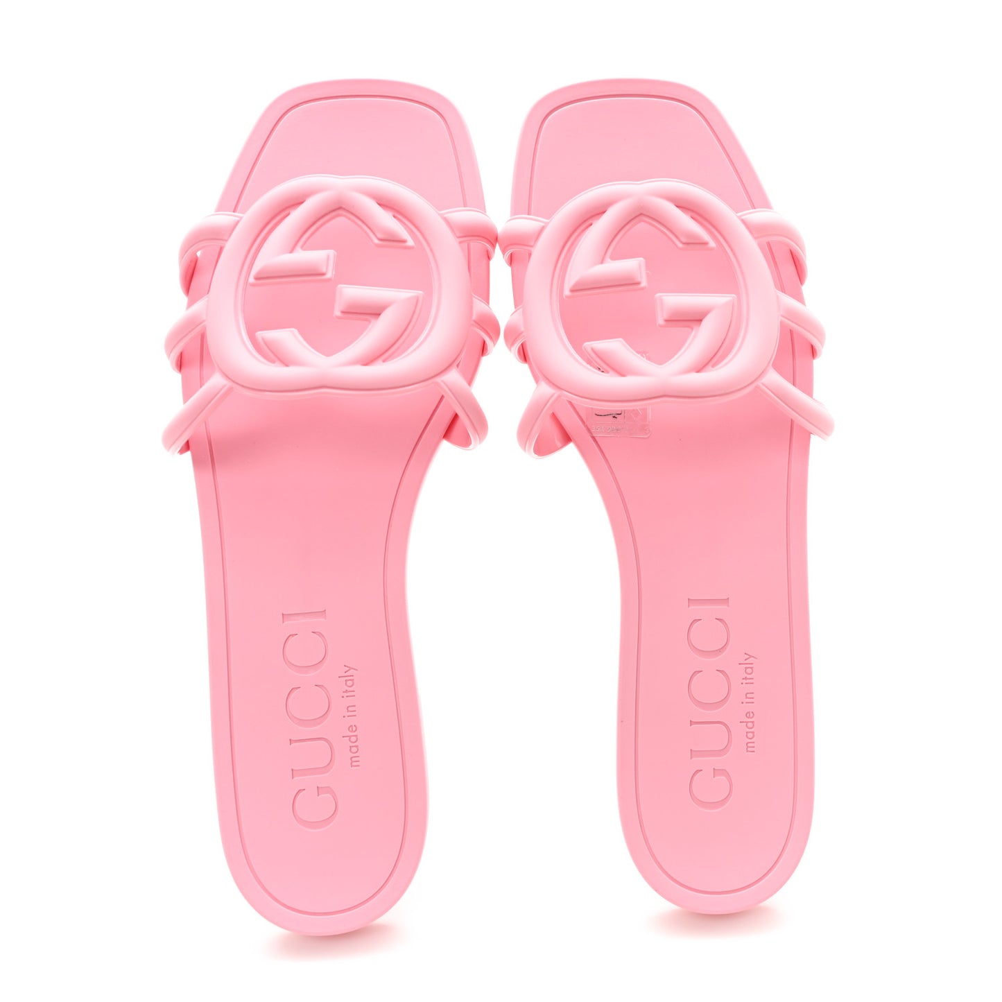 Rubber Interlocking G Womens Slide Sandals 38 Wild Rose