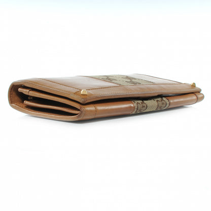 Gucci Leather Monogram Web Continental Wallet Tan 4 of 9