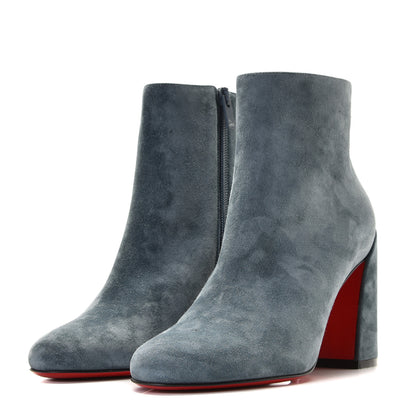 Christian Louboutin Veau Velours Turela 85 Ankle Boots 35 Tempete 3 of 11