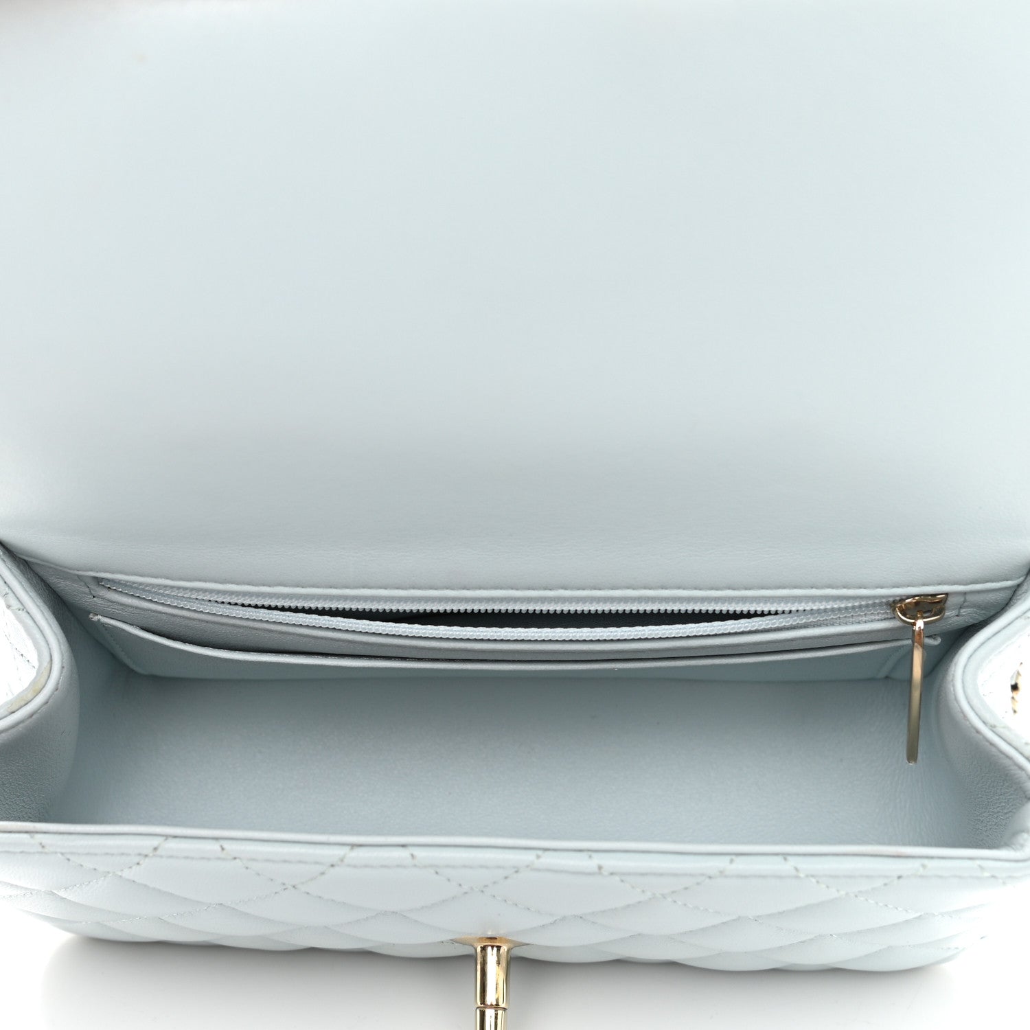 Chanel Lambskin Quilted Mini Top Handle Rectangular Flap Light Blue 5 of 12