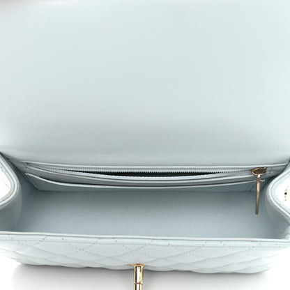Chanel Lambskin Quilted Mini Top Handle Rectangular Flap Light Blue 5 of 12