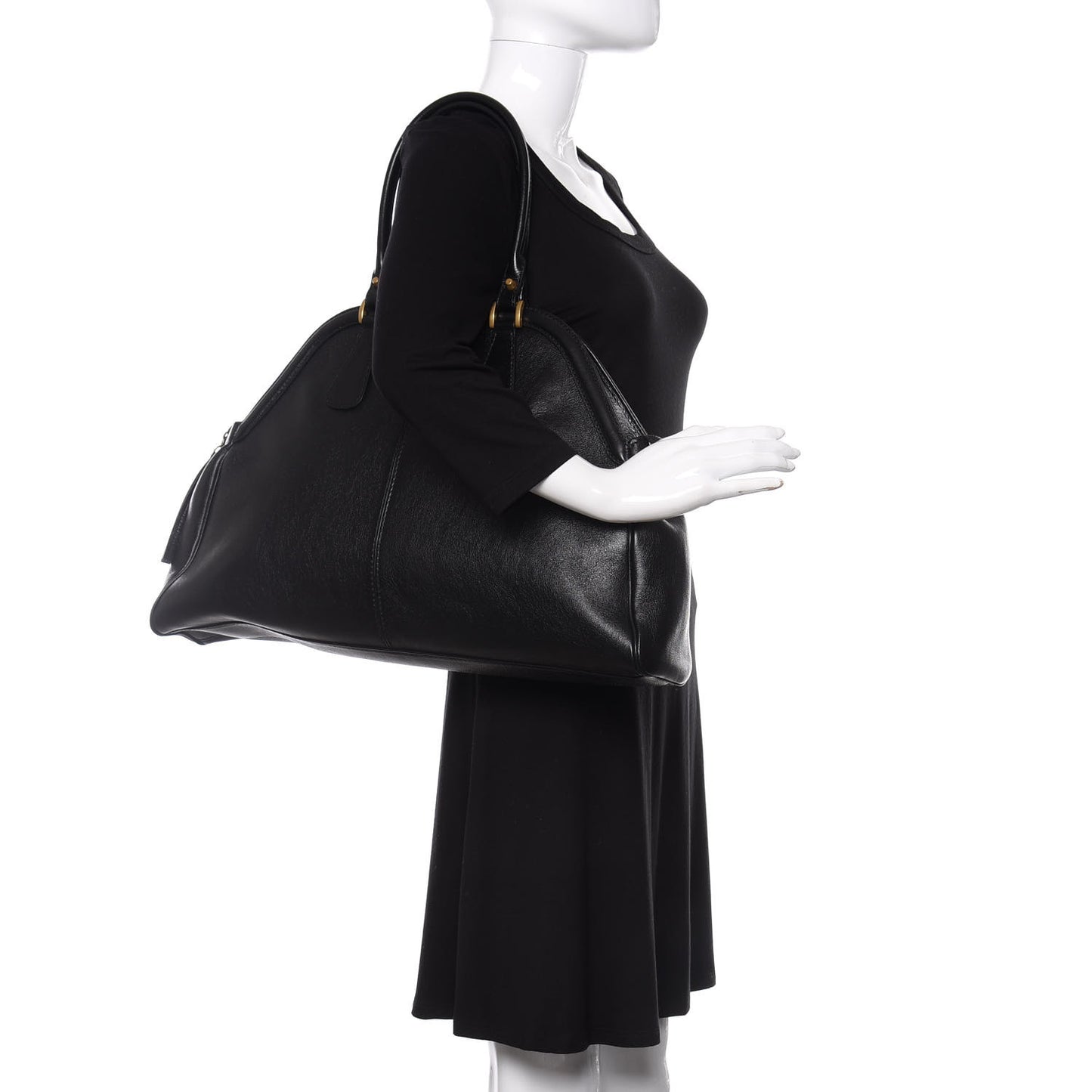 Calfskin Medium Re(Belle) Top Handle Bag Black