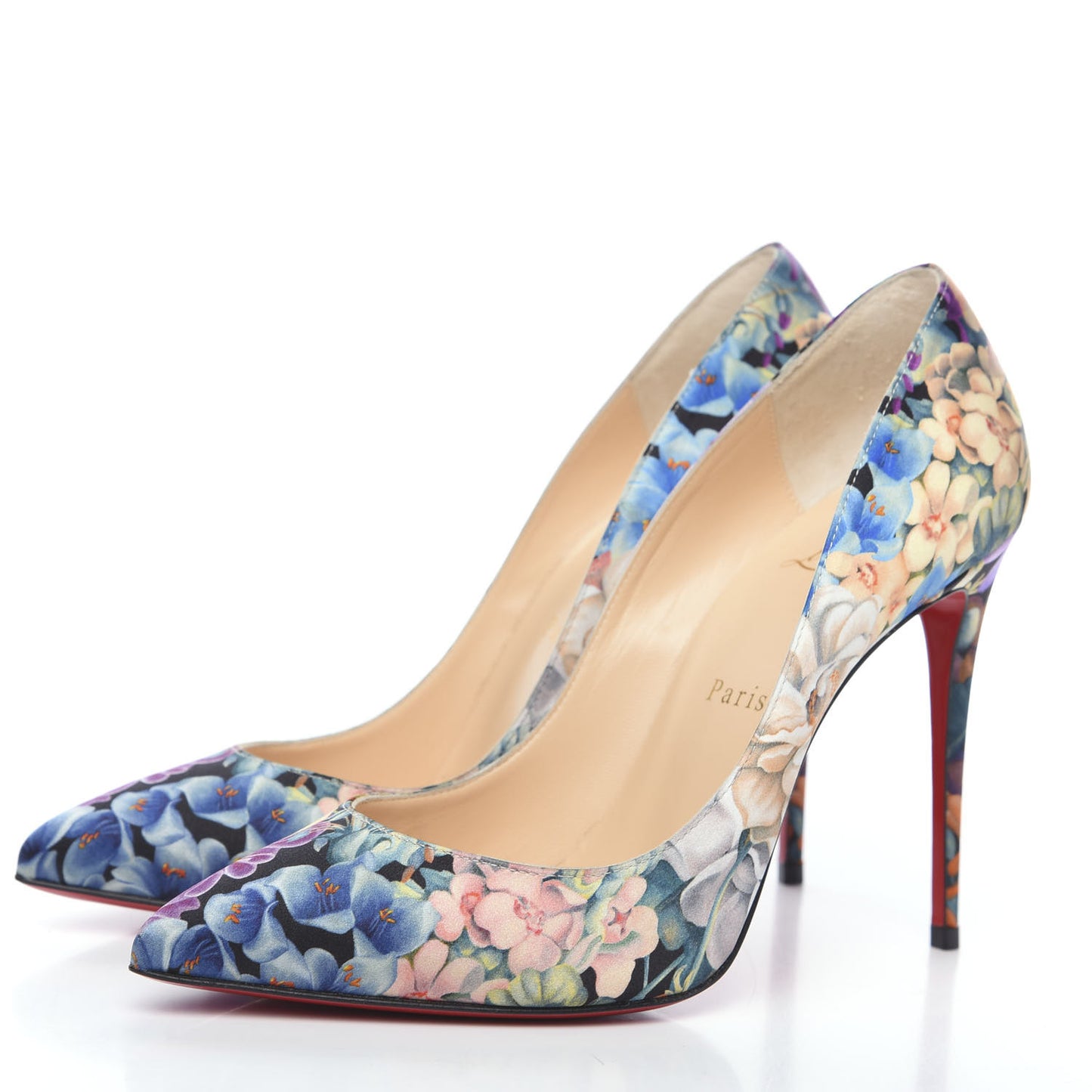 Satin Crepe Floral Pigalle Follies 100 Pumps 38 Multicolor