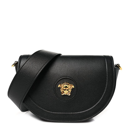 Versace Grained Calfskin La Medusa Small Shoulder Bag Black 1 of 9
