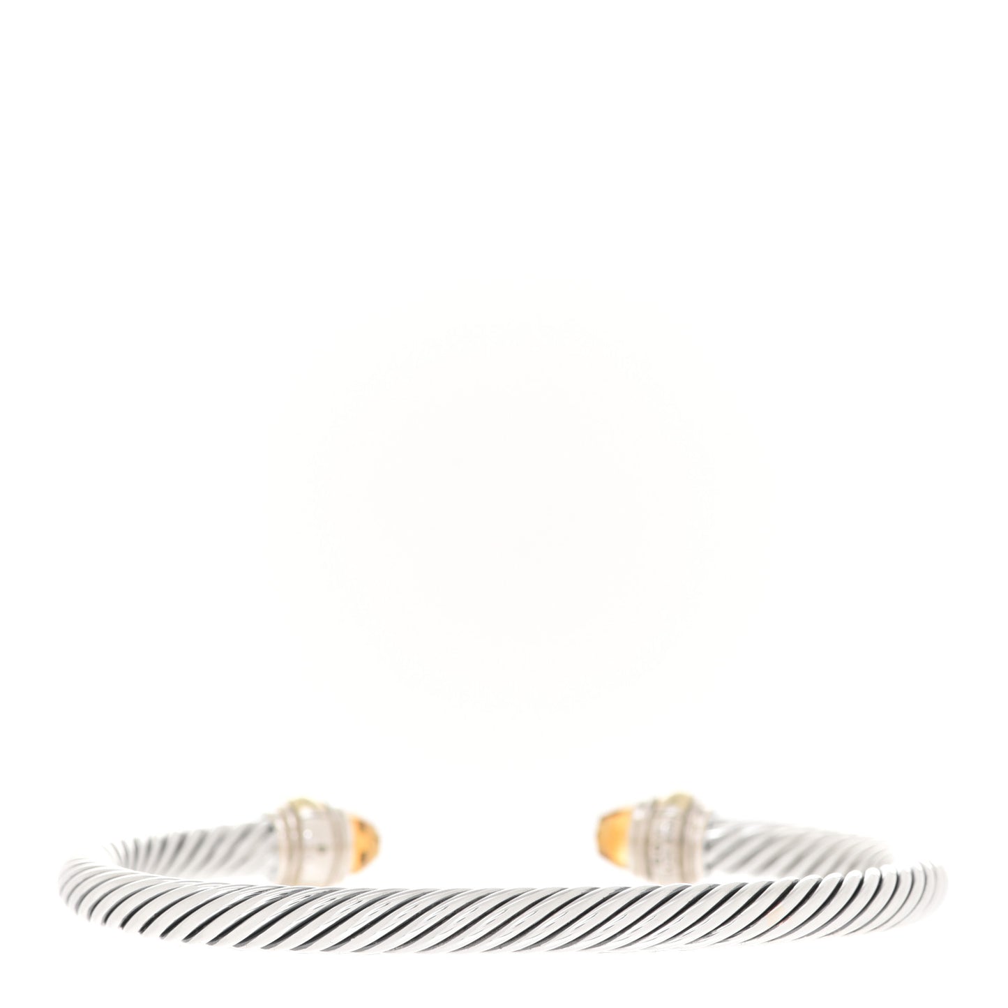 Sterling Silver 14K Yellow Gold Citrine 5mm Cable Classics Bracelet