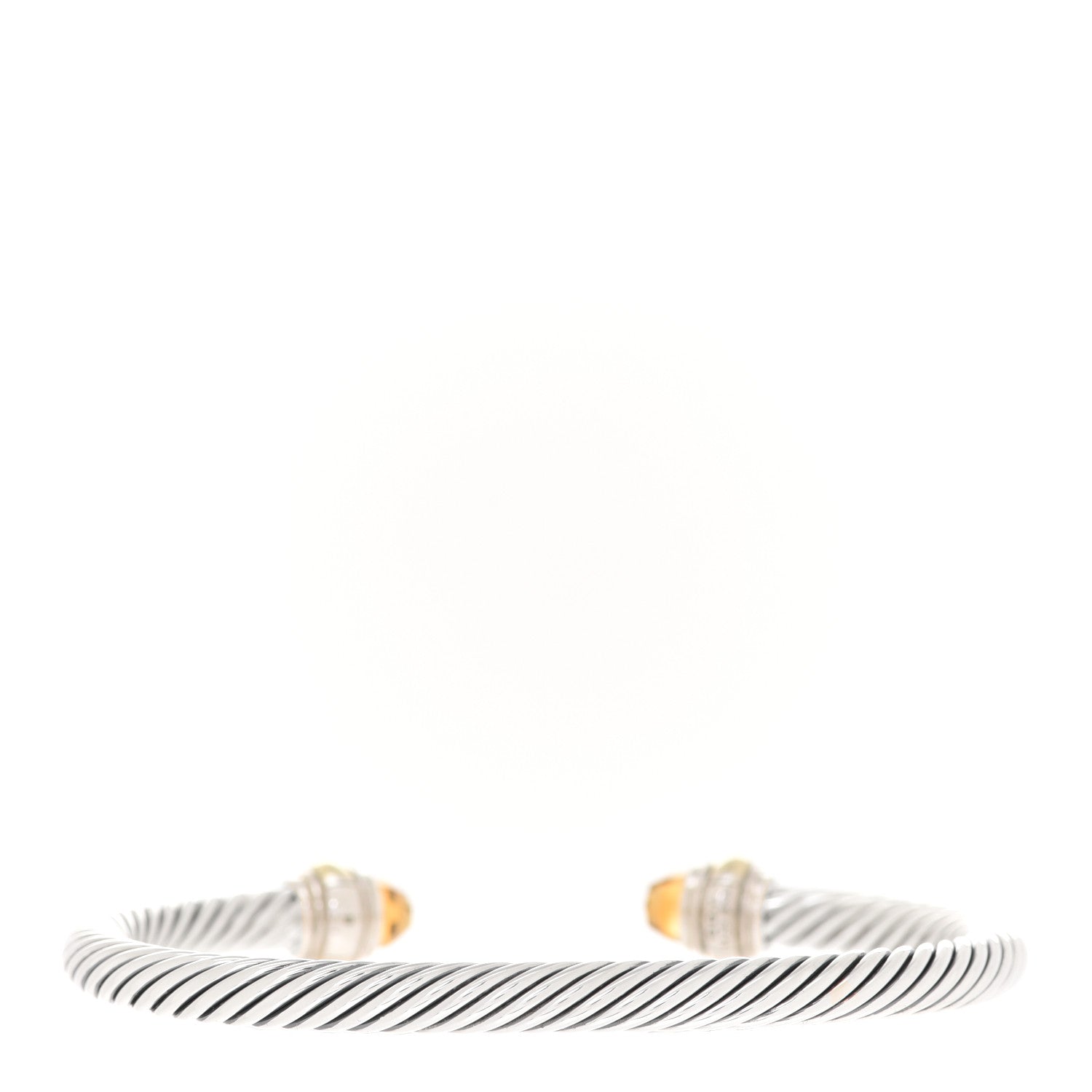 David Yurman Sterling Silver 14K Yellow Gold Citrine 5mm Cable Classics Bracelet 2 of 3