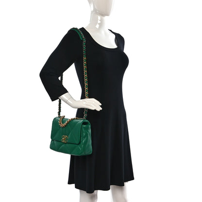 Chanel Lambskin Quilted Medium Chanel 19 Flap Green 2 of 9