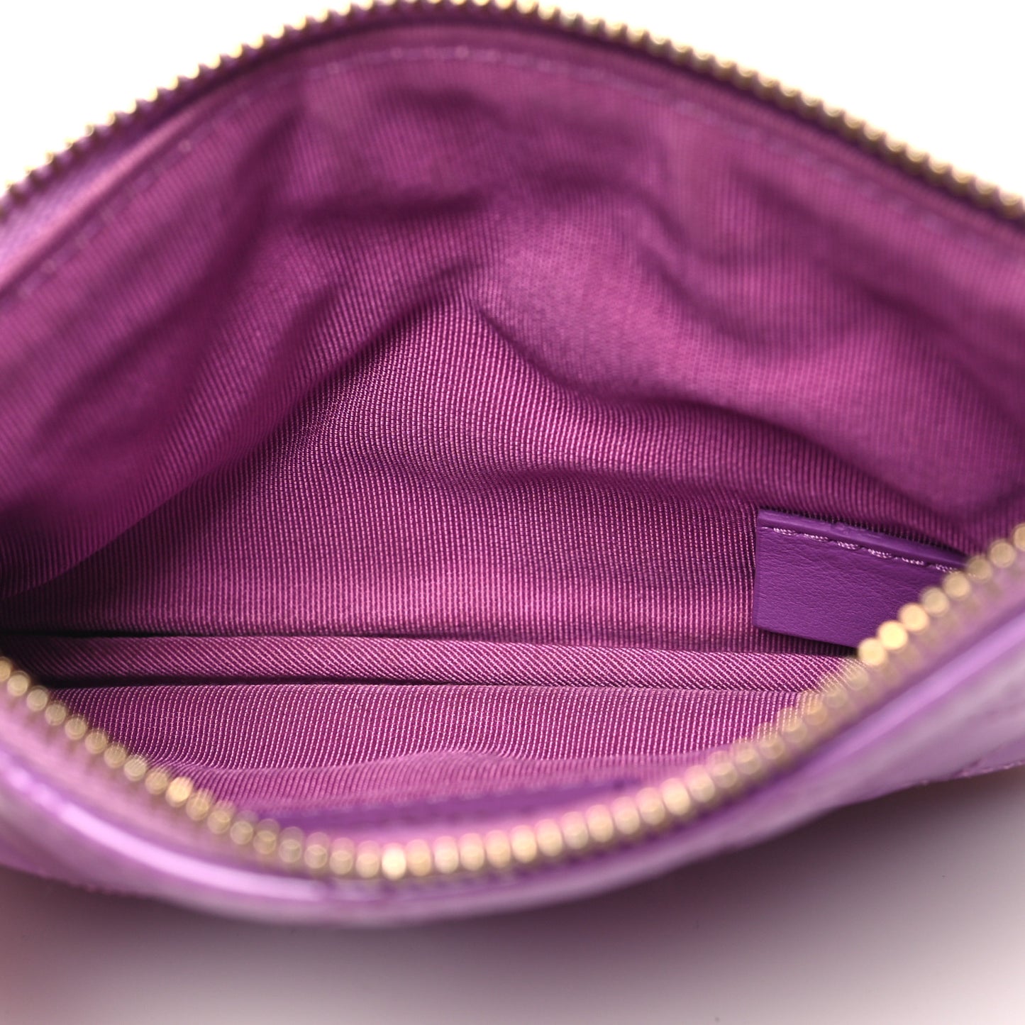 Patent Quilted Small Cosmetic Case Purple