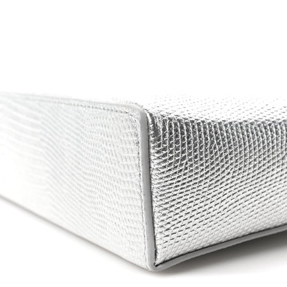 Chanel Lizard Embossed Top Handle Slim Vanity With Chain Silver 10 of 10