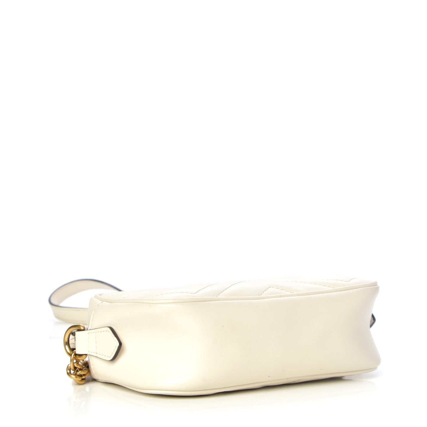 Calfskin Matelasse Mini GG Marmont Chain Shoulder Bag White
