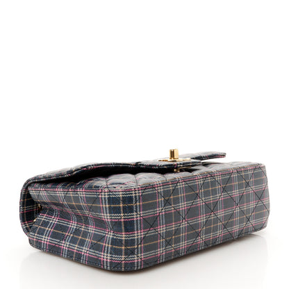 Chanel Calfskin Quilted Plaid Printed Small Single Flap Navy Multicolor 4 of 12