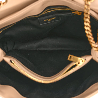 Saint Laurent Calfskin Y Quilted Monogram Medium Loulou Chain Satchel Dark Latte 4 of 10