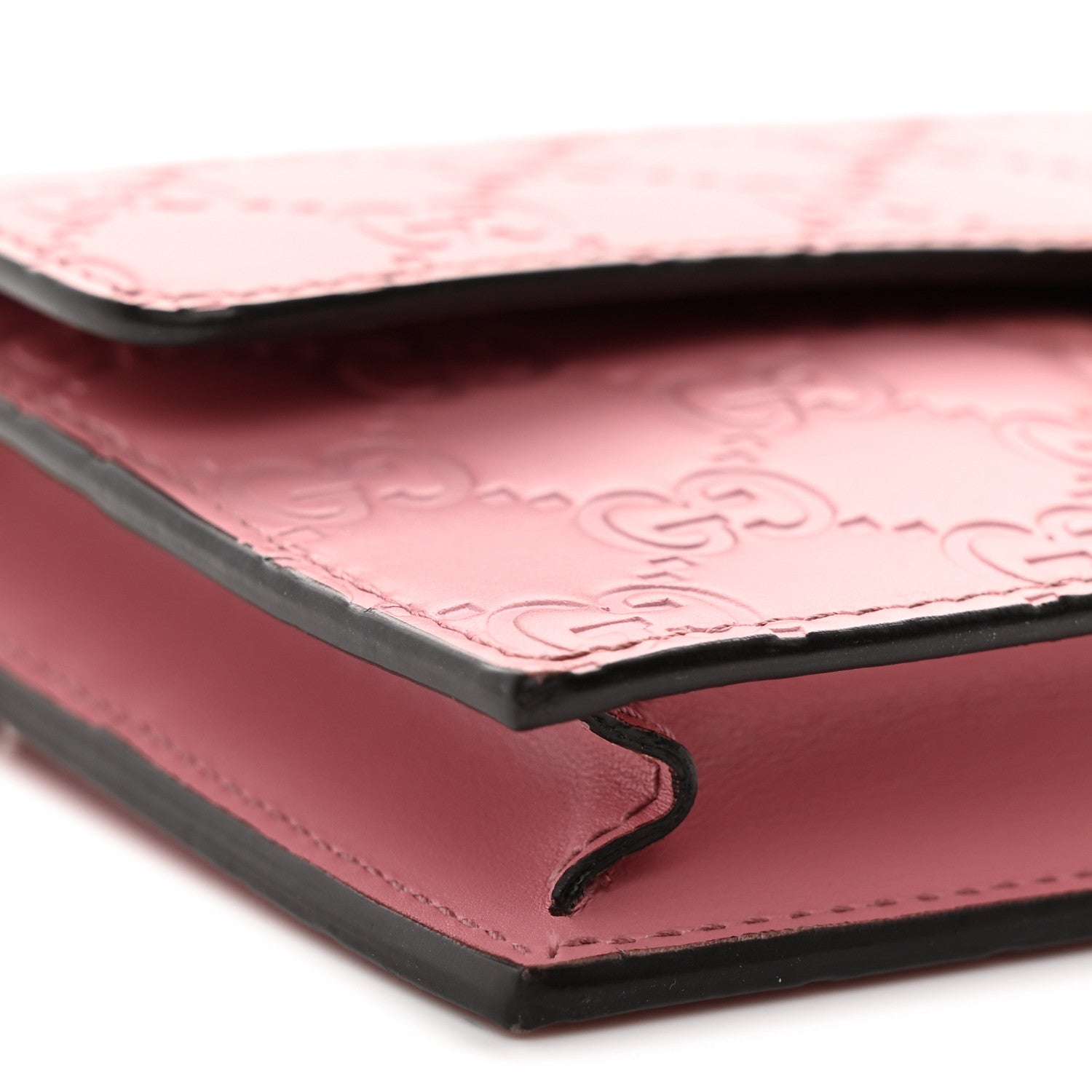 Gucci Guccissima Icon Chain Wallet Carmine Rose 9 of 13