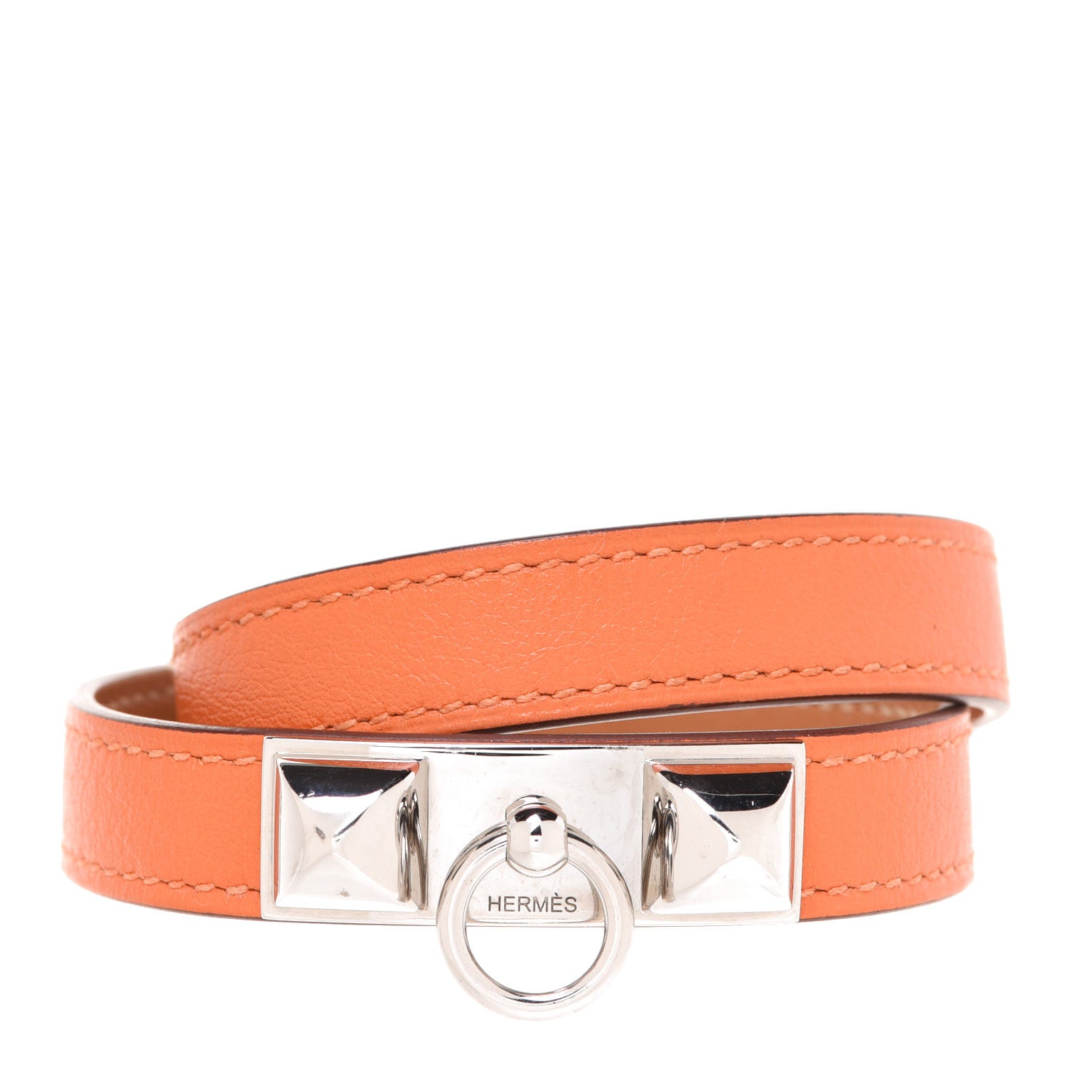 Hermes Swift Rivale Double Tour Bracelet M Orange 1 of 6