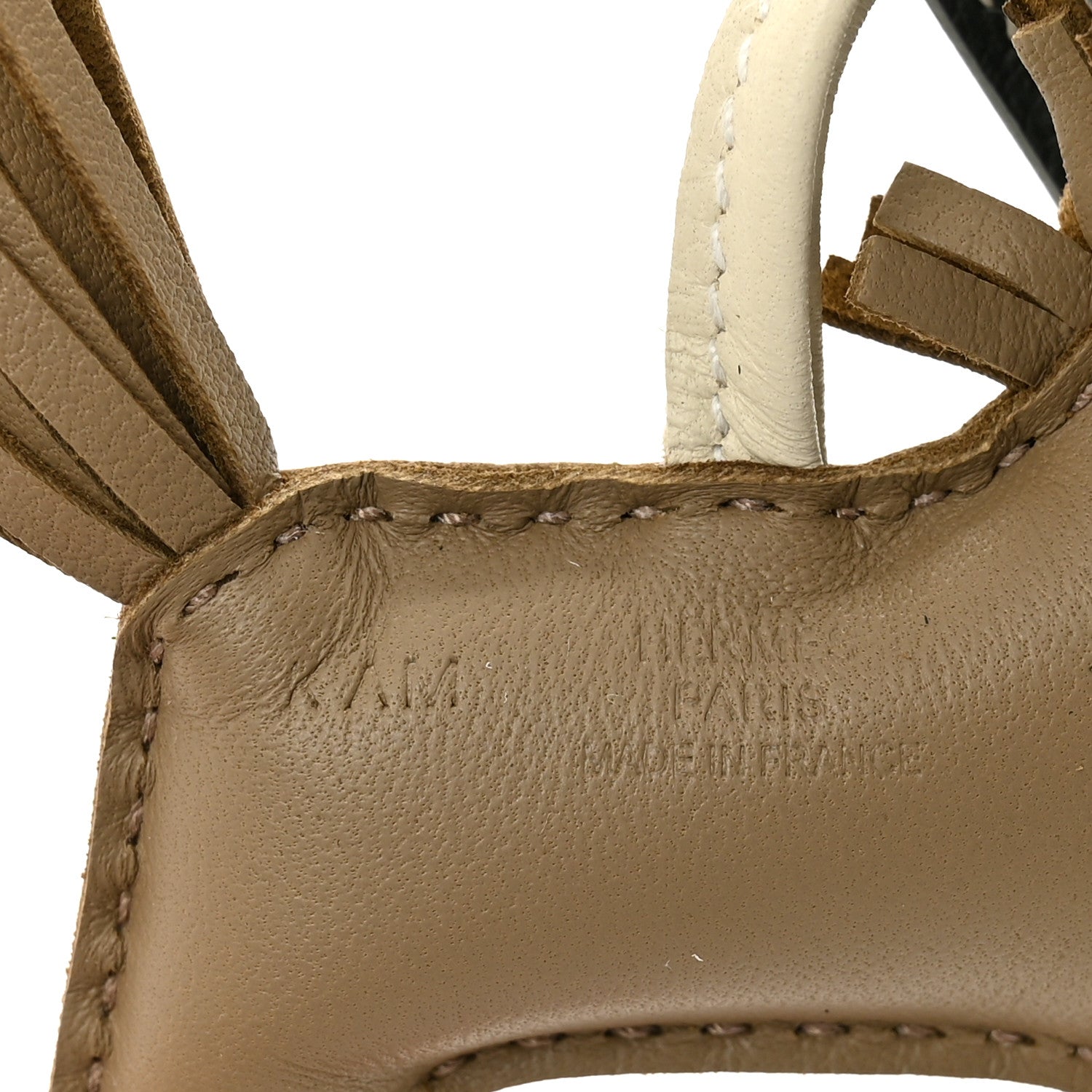 Hermes Milo Lambskin Grigri Rodeo Robeo Coeur Bag Charm PM Beige Marfa Craie Vert Mangrove 3 of 4