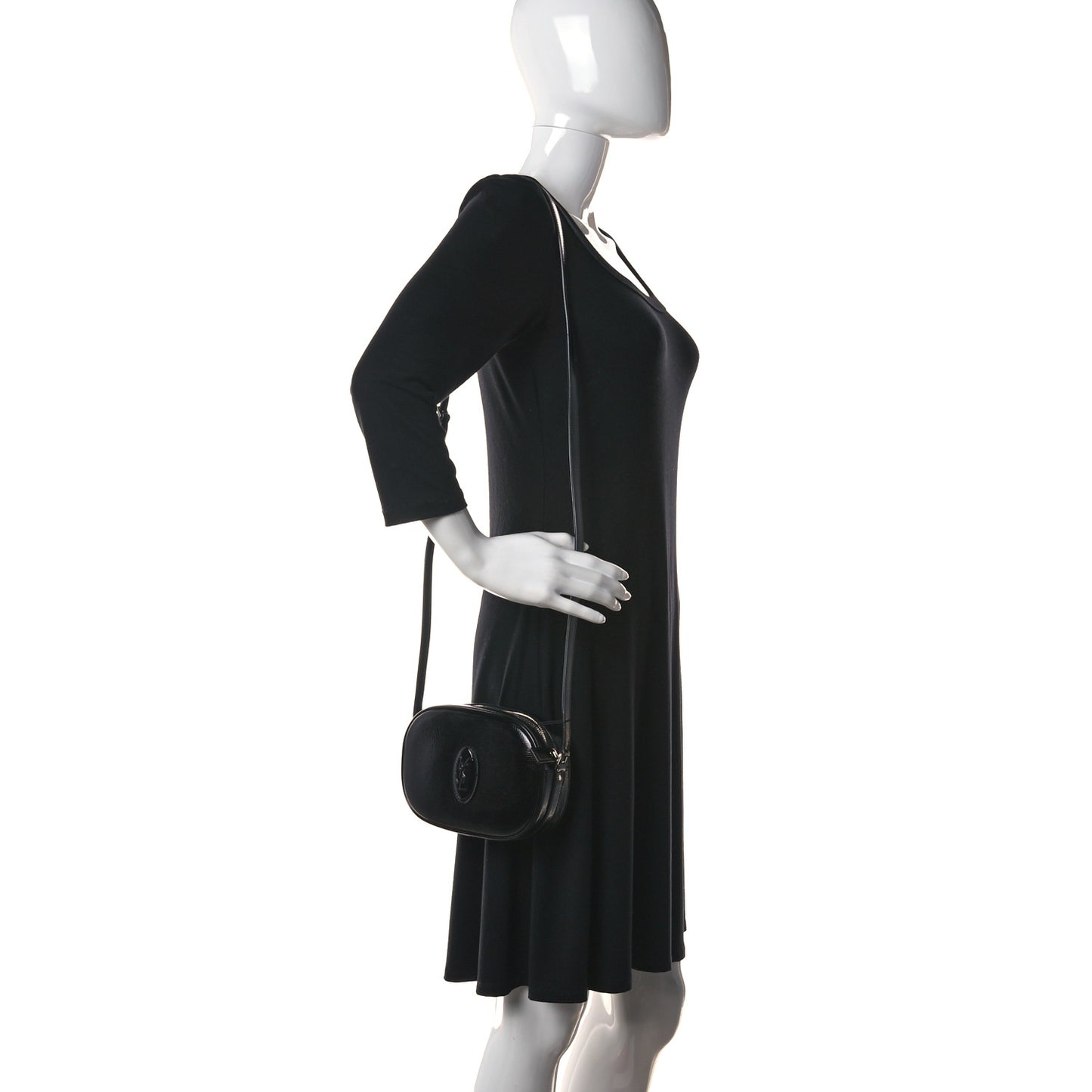 Calfskin Lizard Embossed Le 61 Camera Bag Black