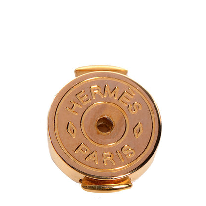Hermes Gold Lacquered Cage d'H Earrings Naples Yellow 2 of 4