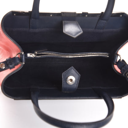 Fendi Vitello Elite Bi-Color Petite 2Jours Tote Blue Notte Papavero 6 of 8