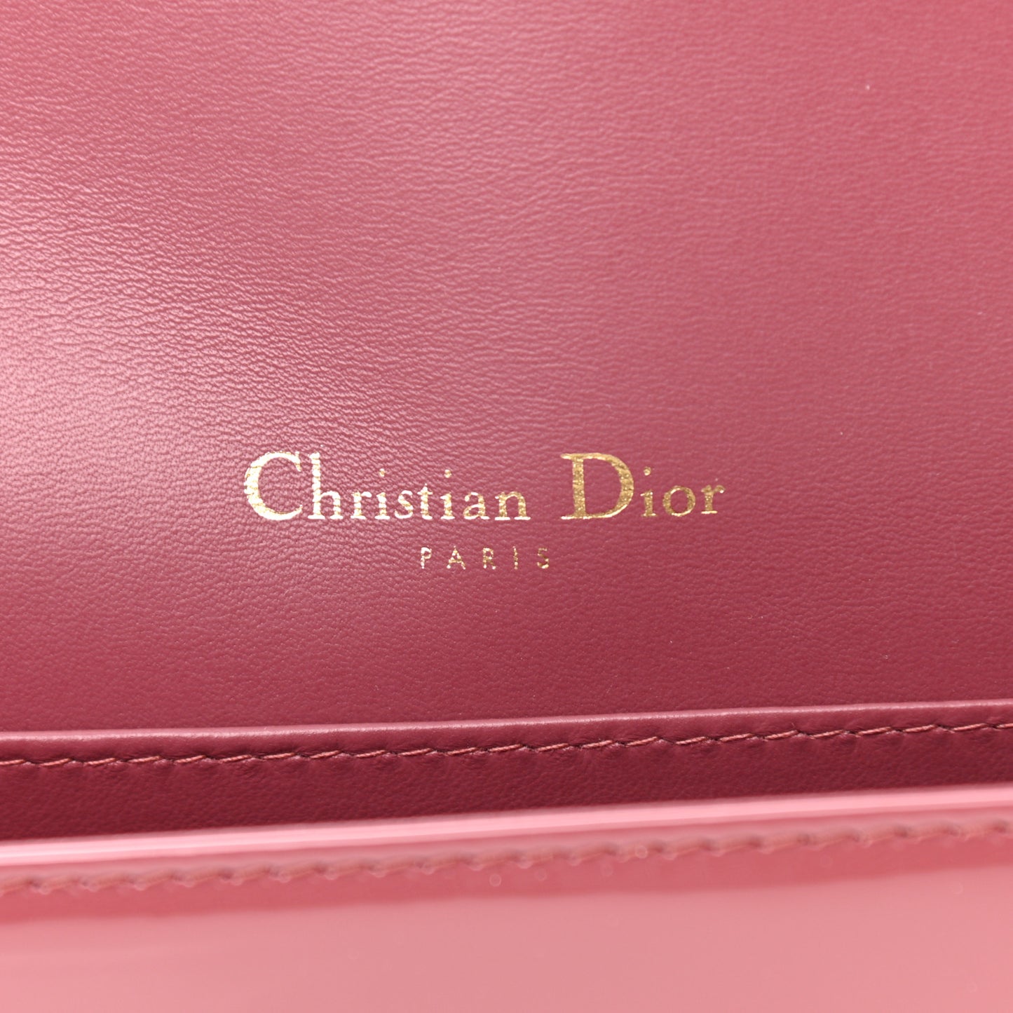 Patent Cannage Lady Dior Clutch Mallow Rose