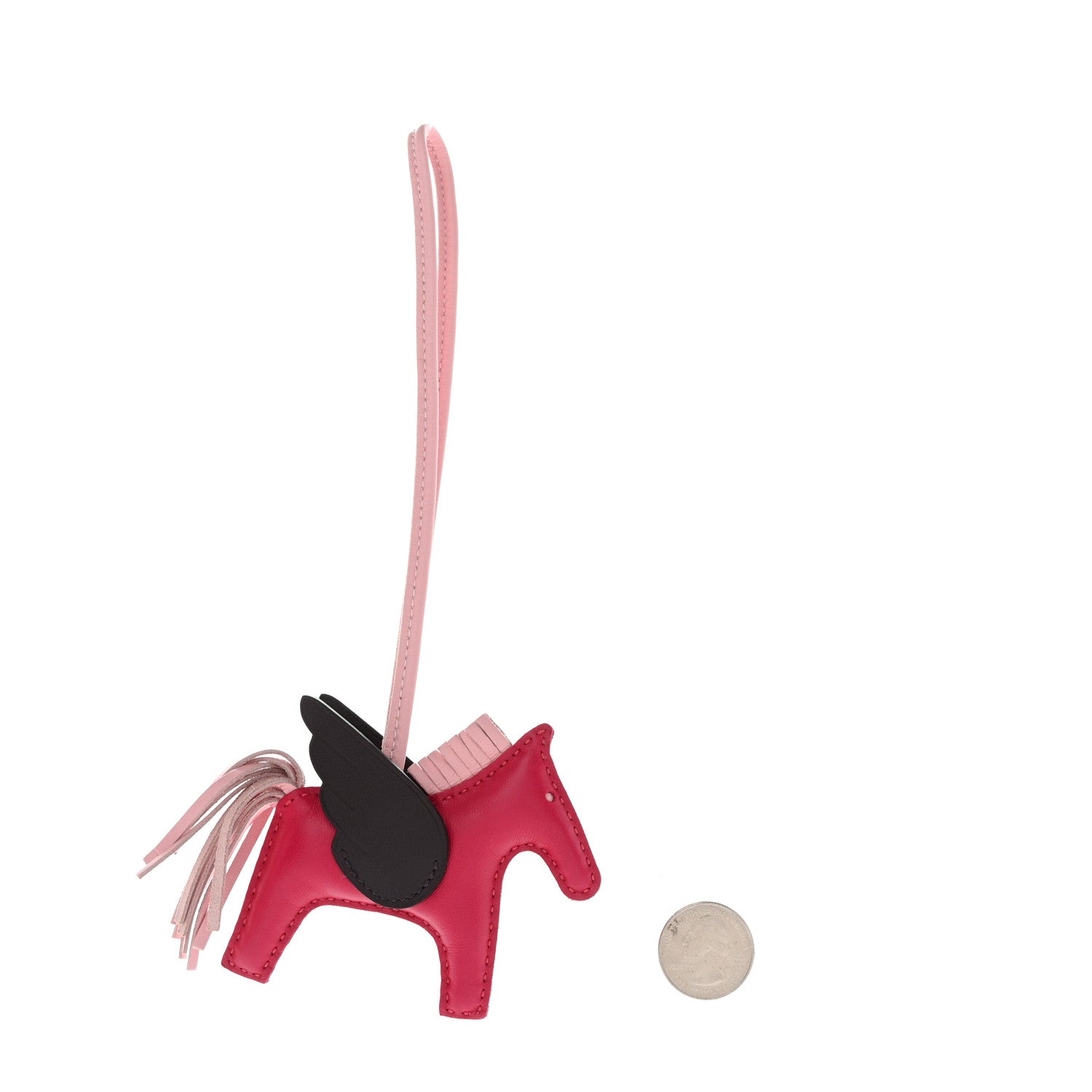 Hermes Milo Lambskin Grigri Rodeo Pegase Horse Bag Charm PM Framboise Rose Sakura Rouge Sellier 2 of 5