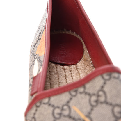 Gucci GG Supreme Monogram Tian Womens Espadrilles 38.5 Beige Multicolor Red 10 of 13