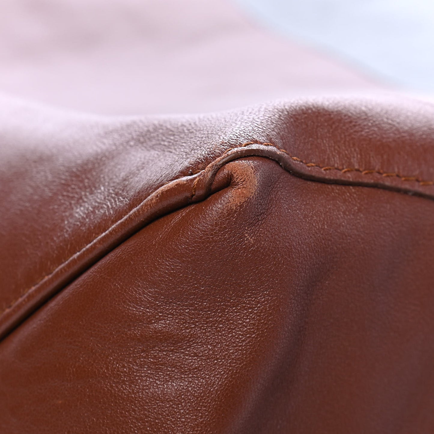 Lambskin Horizontal Bi-Color Cabas Grey Cognac