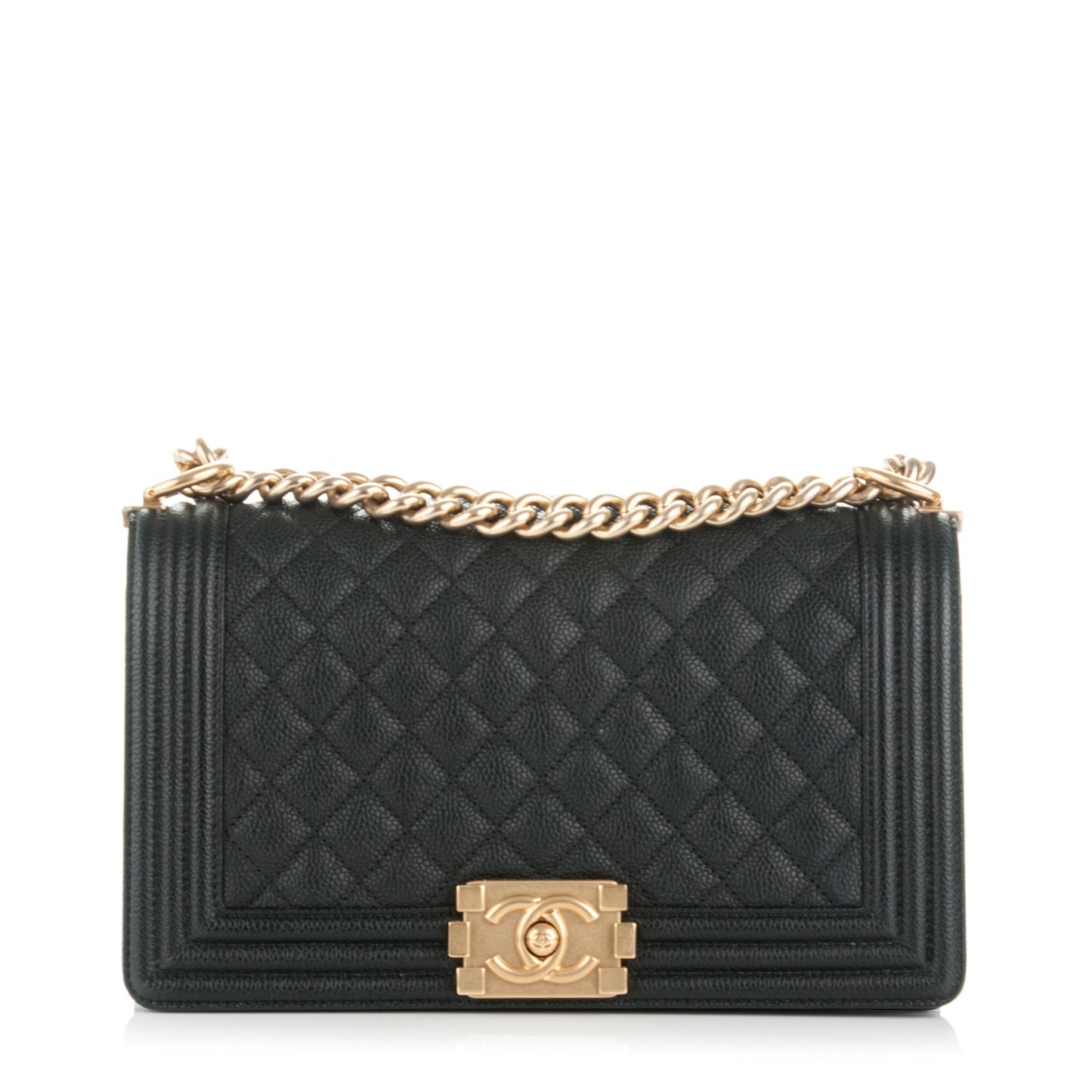Caviar Quilted Medium Boy Flap Black