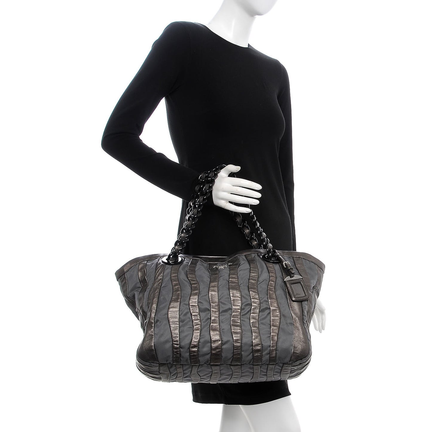 Metallic Nappa Tessuto Tote Ardesia Mord