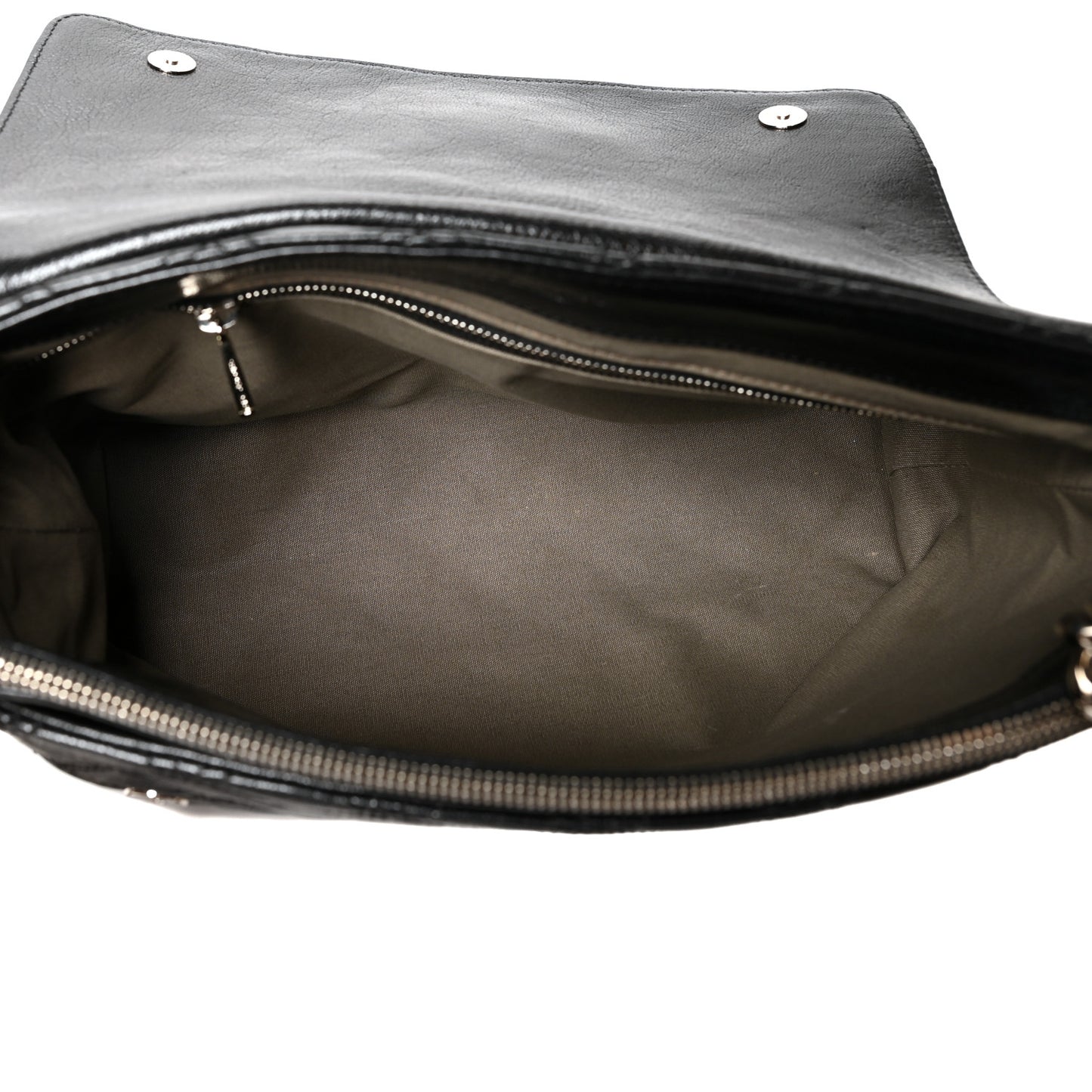 Lacquered Lambskin The XL Single Flap Black
