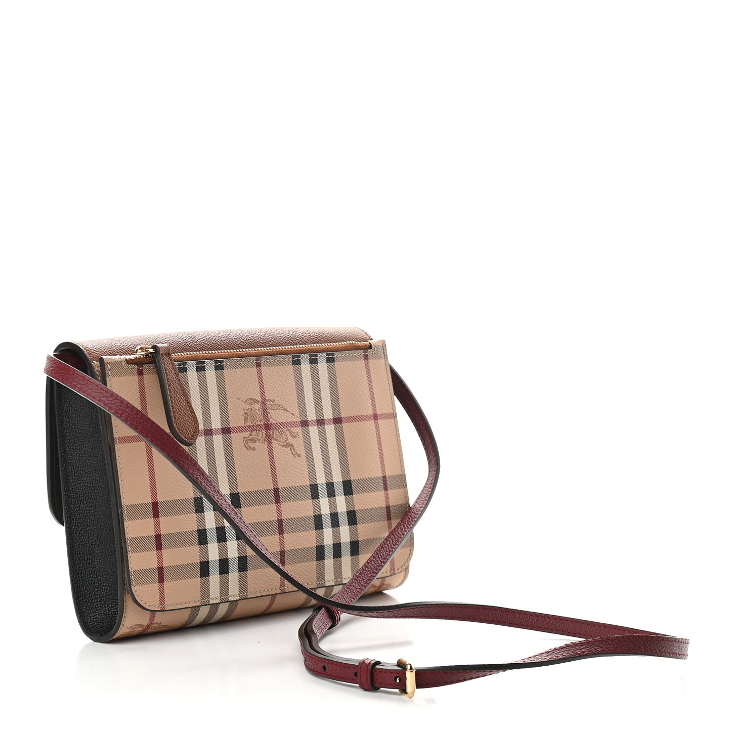 Derby Calfskin Haymarket Check Small Loxley Crossbody Bright Toffee Multicolor