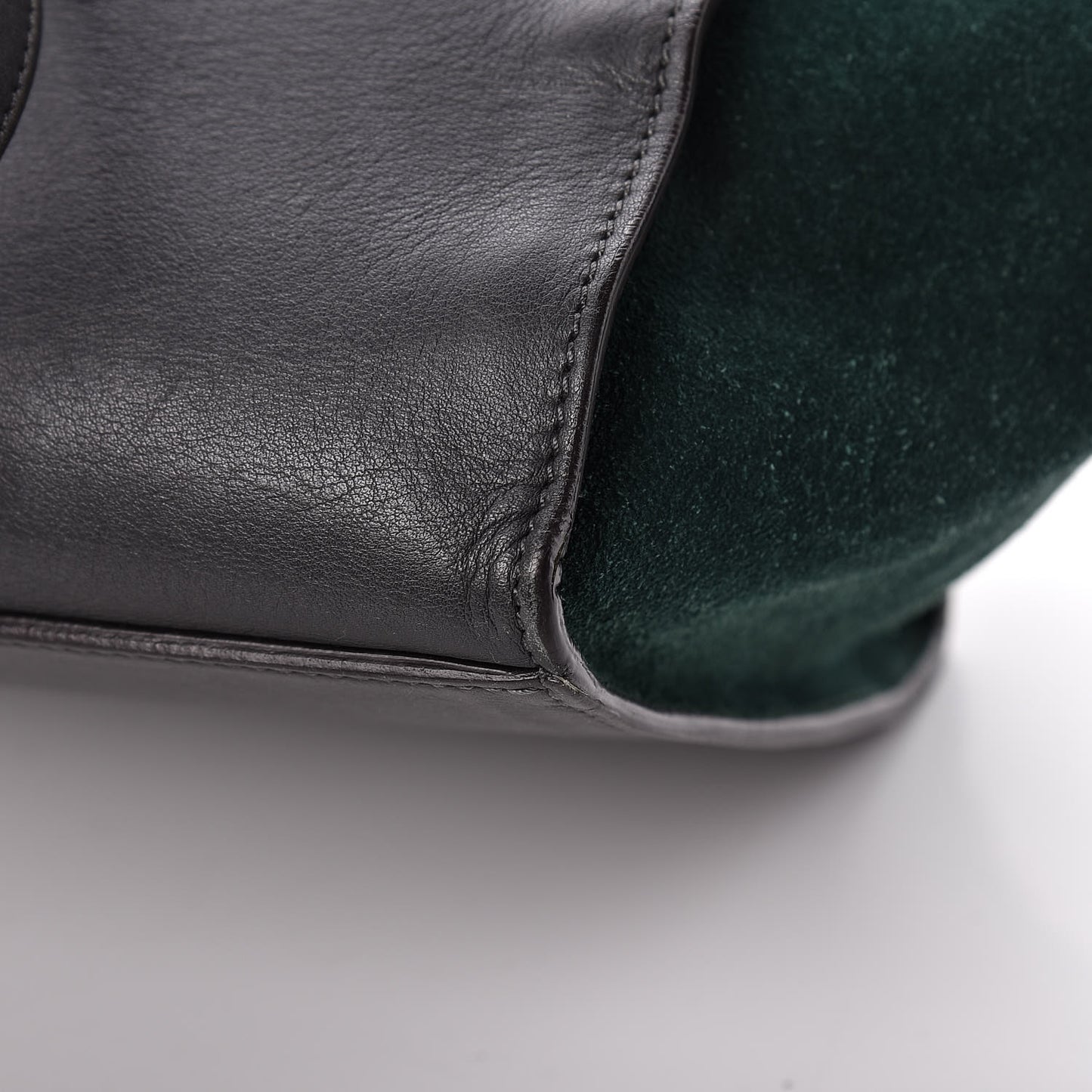 Smooth Calfskin Suede Medium Tri-Color Trapeze Green Burgundy