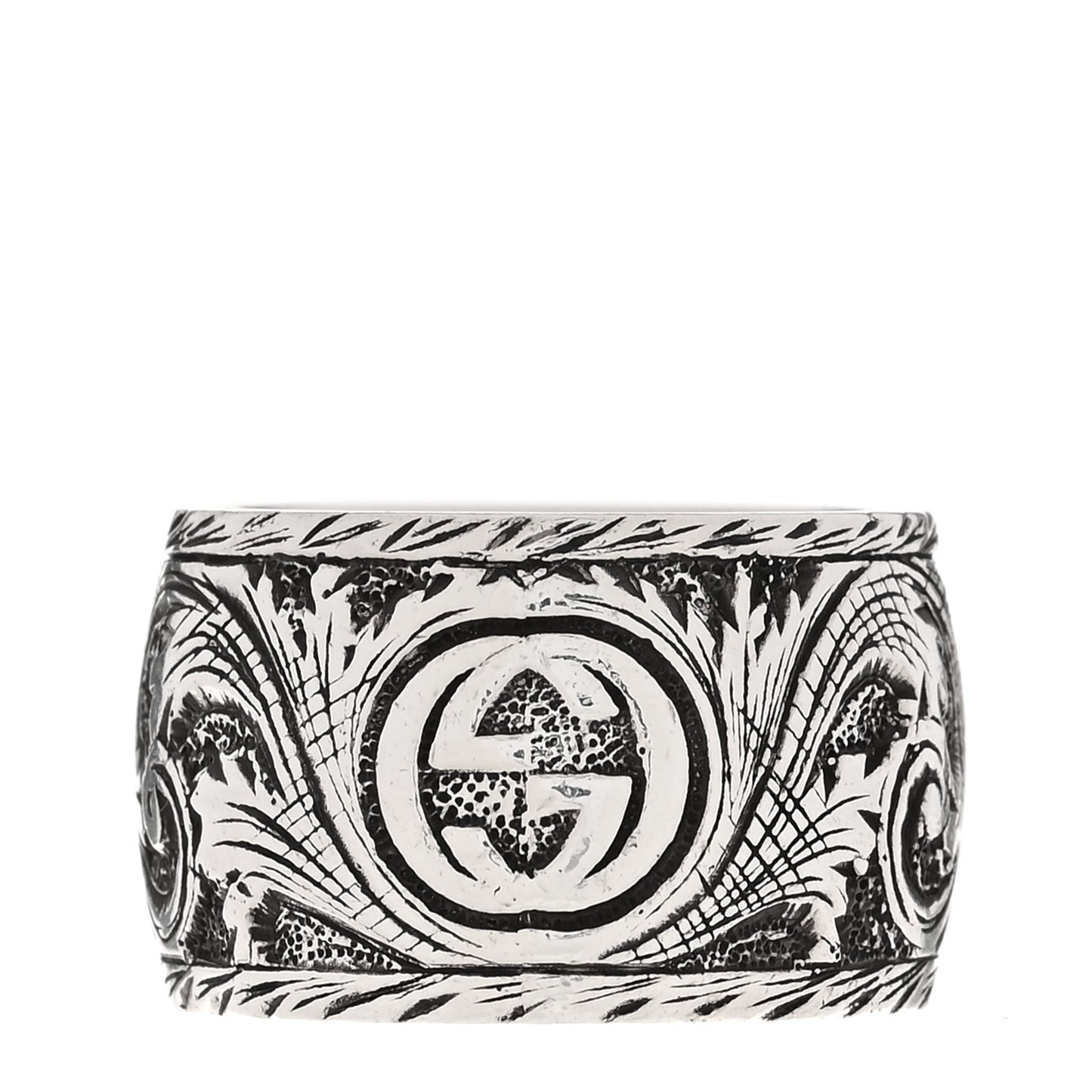 Sterling Silver Resin Feline Garden Ring 60 9 Green