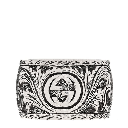 Gucci Sterling Silver Resin Feline Garden Ring 60 9 Green 3 of 5